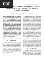 A Framework For Detection of Malicious Code by Exploiting Machine Learning Techniques On Portable Executables