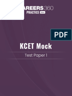 KCET Mock Test Paper 1