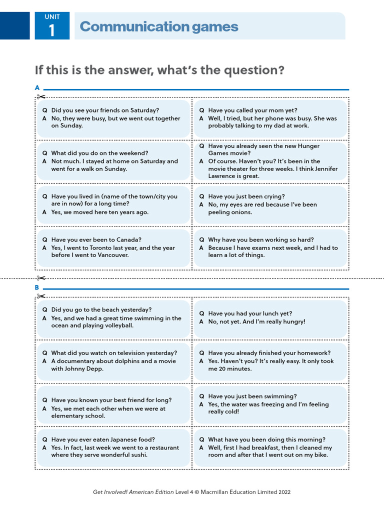 Communication Games for English Learners | PDF