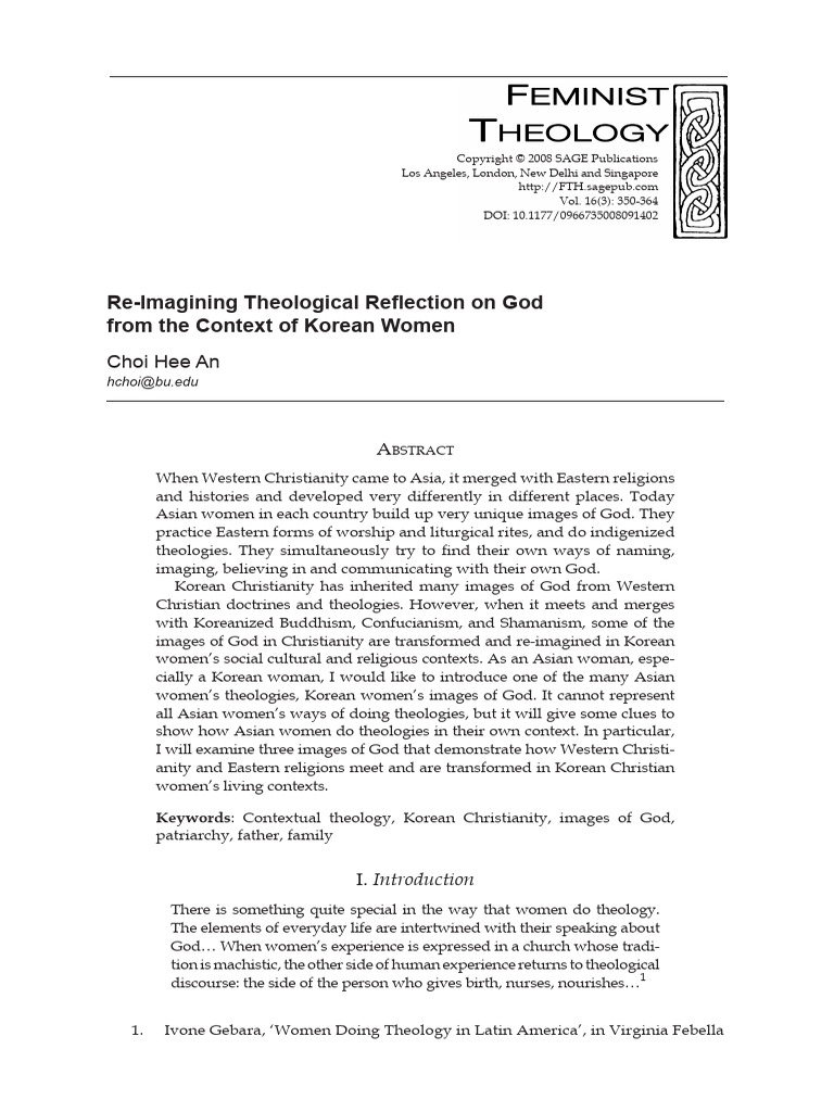 Re-Imagining Theological Reflection On God From The Context of Korean ...