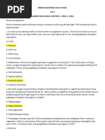 1st Summative Test in ESP 7 | PDF