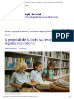 La Comprensió Lectora, L'escriptura I La Regulació Pulsional - Psicologia I Ciències de L'educació