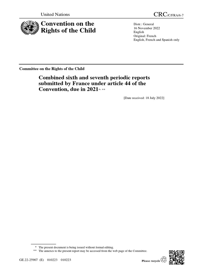 Convention On The Rights of The Child | PDF | Violence | Best Interests