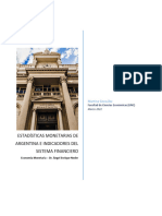 Estadísticas Monetarias de Argentina e Indicadores Del Sistema Financiero. Martina Gonzalez Versión 2