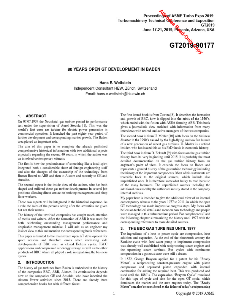 GT2019 90177 | PDF | Engines | Gas Turbine