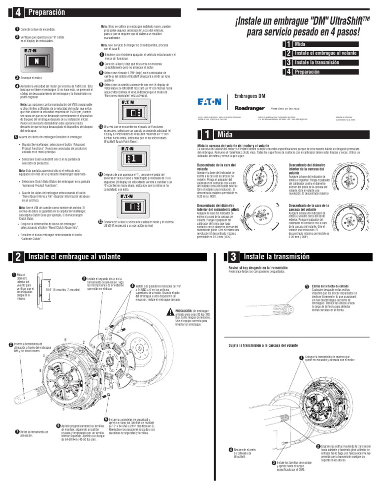 Eaton Ultrashift - DM | PDF | Embrague | Ingeniería mecánica