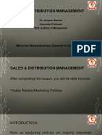Sales & Distribution Management: Maharishi Markandeshwar (Deemed To Be) University