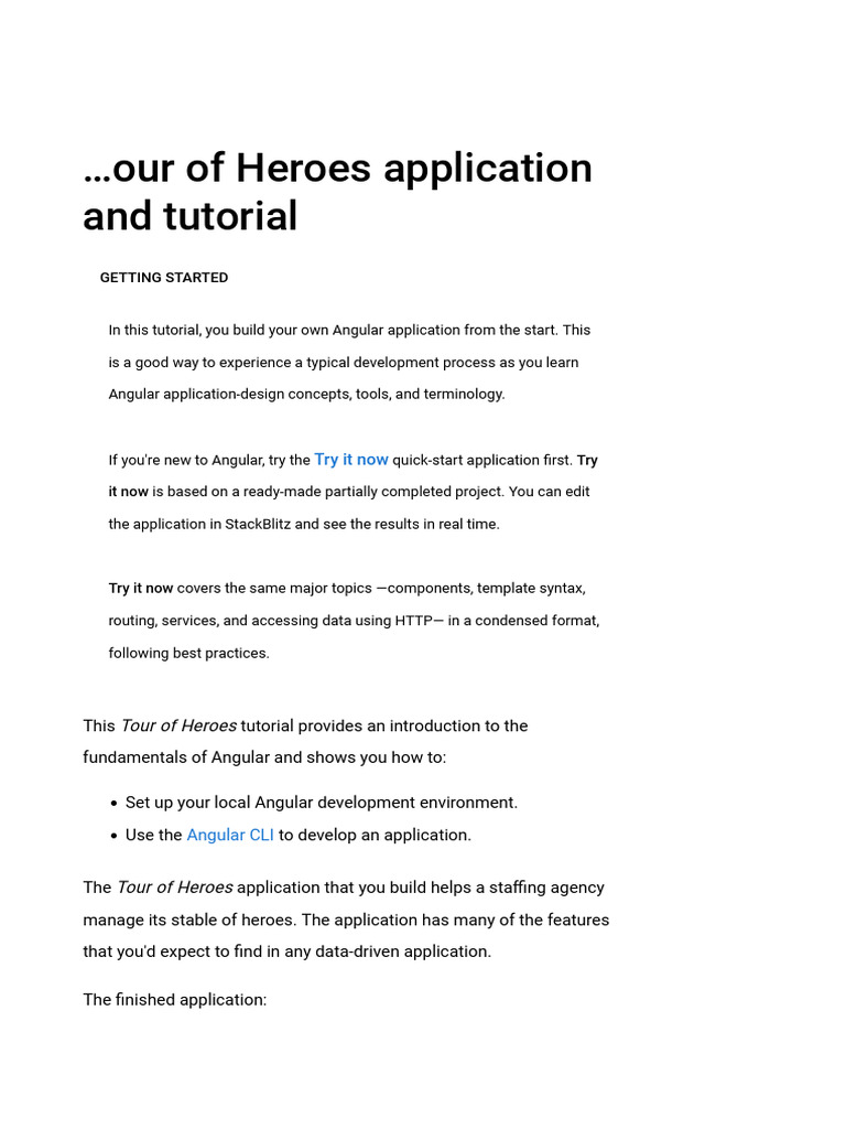 Angular Tour of Heroes Tutorial | PDF | Information Science | Software ...