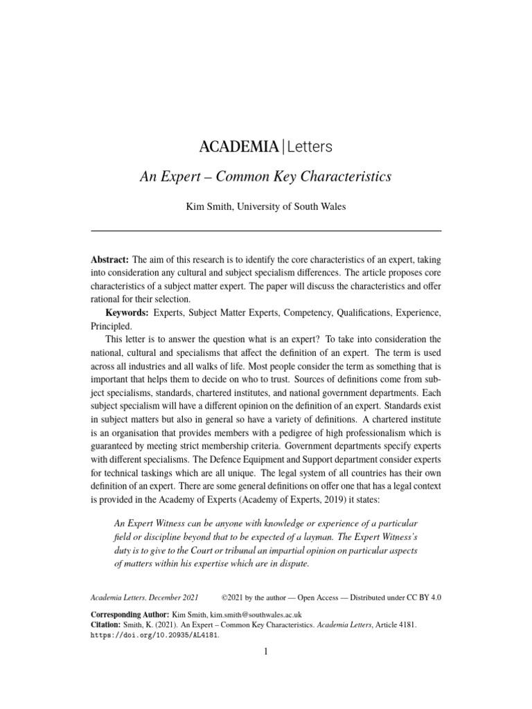 An expert 6 p pdf expert expert witness