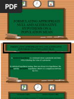 Formulating Appropriate Null and Alternative Hypothesis On A