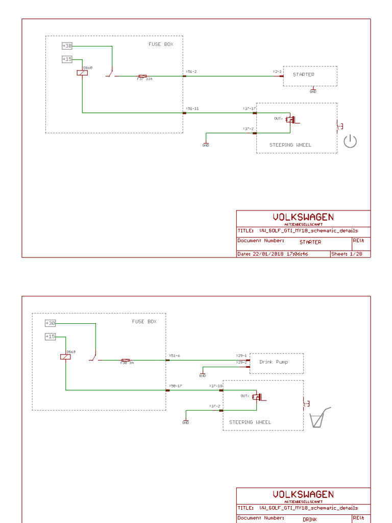 VW Golf Schematic | PDF
