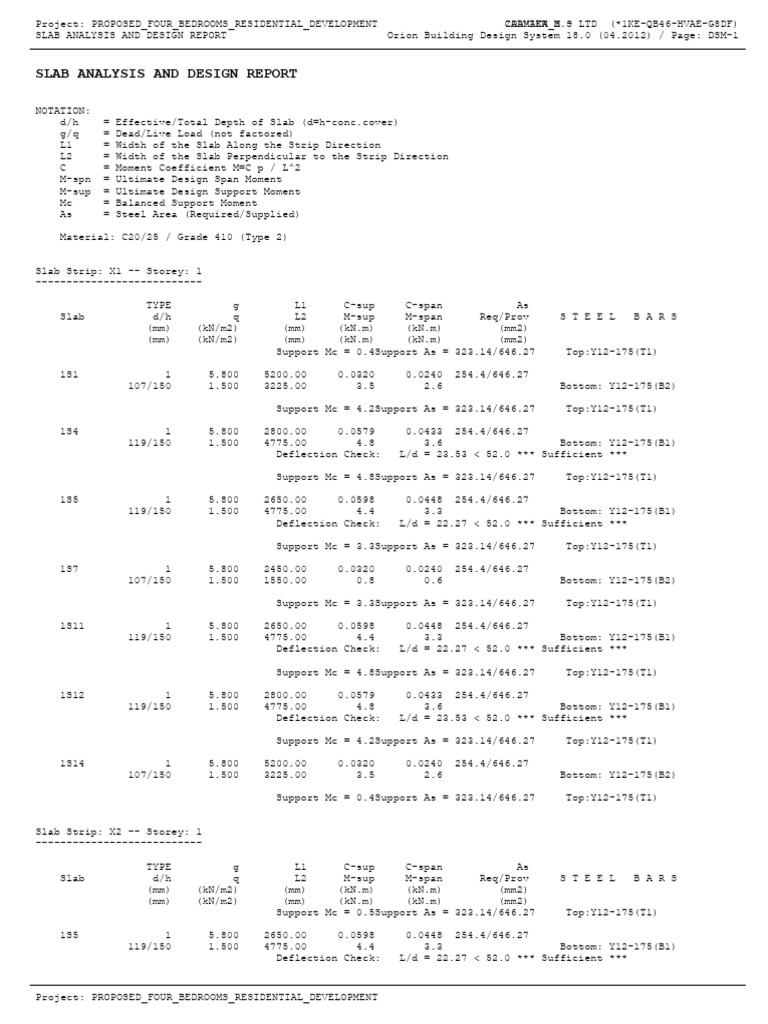 Mumpty Slab Analysis: Grade 124/150 | PDF | Structural Engineering ...
