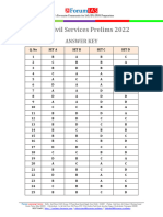 UPSC Civil Services Prelims 2022 Answer Key Set A B C D