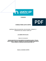 Pliegos: Empresa Pública Municipal de Movilidad, Tránsito Y Transporte de Cuenca "Emov Ep"