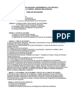 Materia Toma de Desiciones - Contenido - 4to Semestre