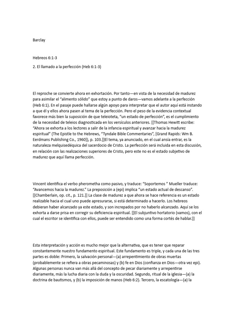 Barclay hebreos 6 1 pdf escatolog a jes s