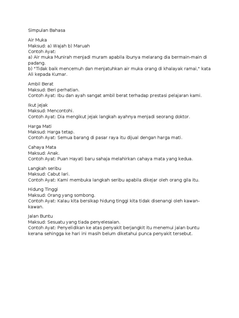 Latihan Simpulan Bahasa Pdf