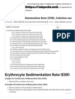 Erythrocyte Sedimentation Rate (ESR) Solution and Procedure