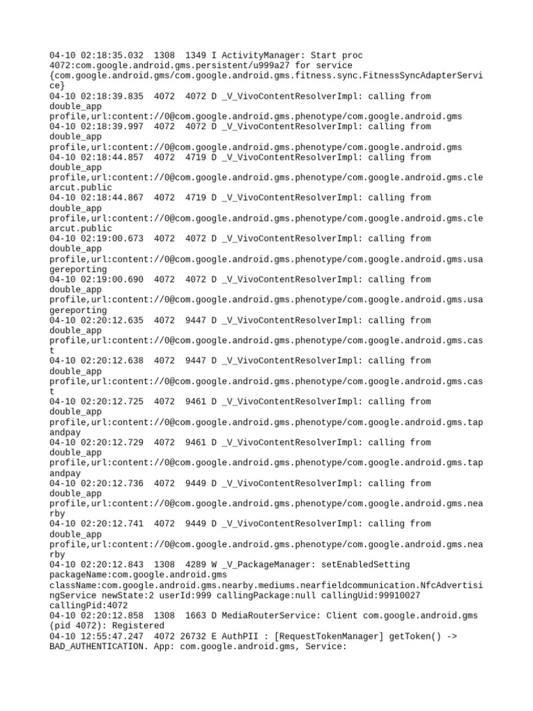 Google Play Services Authentication Errors | PDF | Computer Networking ...