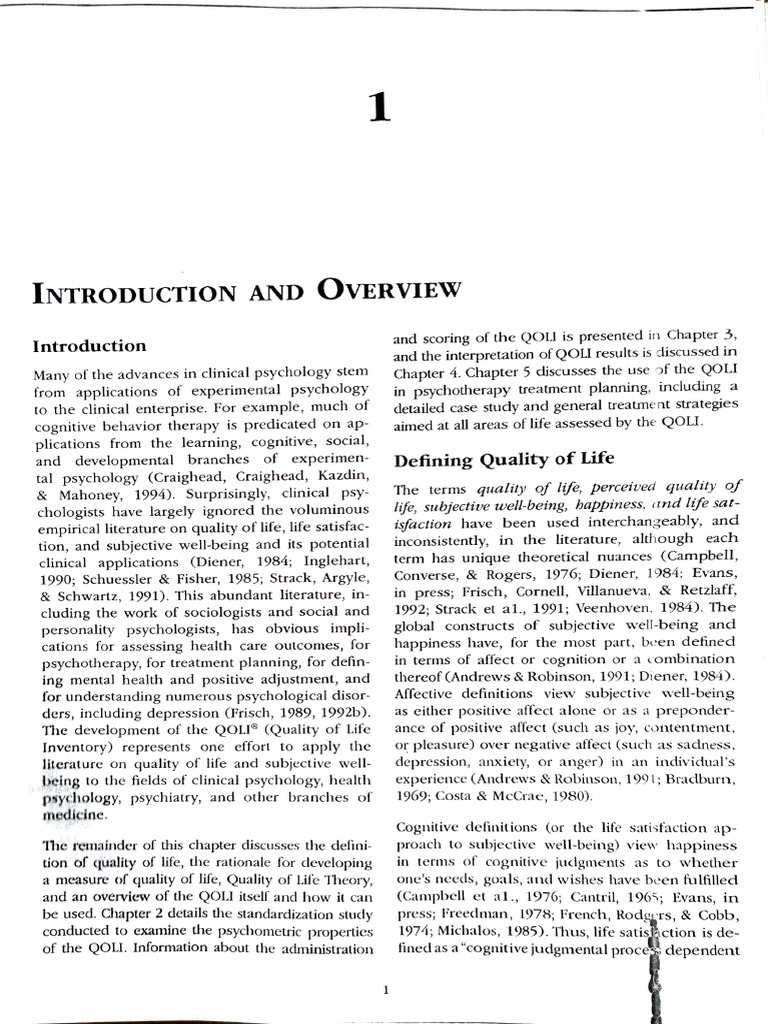 Quality of Life Health - Manual | PDF