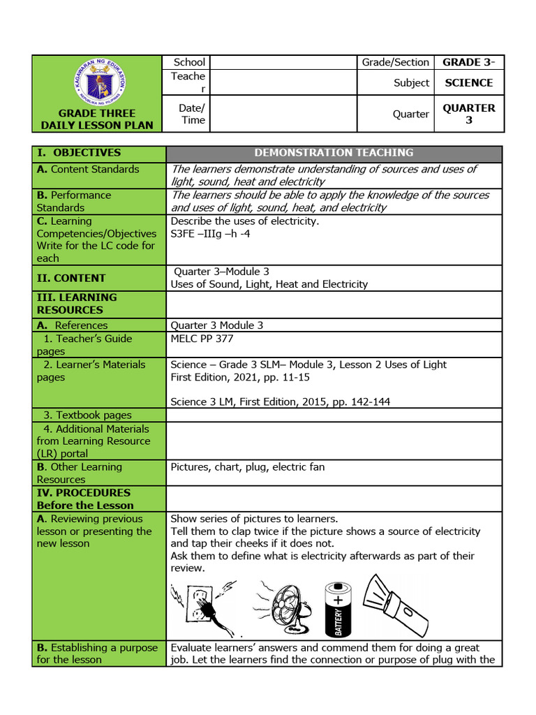 Science3 q3 w7 Copy 230410133815 3d95c25c | PDF | Learning | Electricity