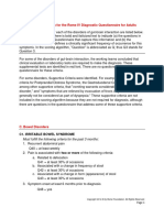 Scoring Algorithm For The Rome IV Diagnostic Questionnaire For Adults - Bowel Disorders and Central Nervous System Disorders of GI Pain