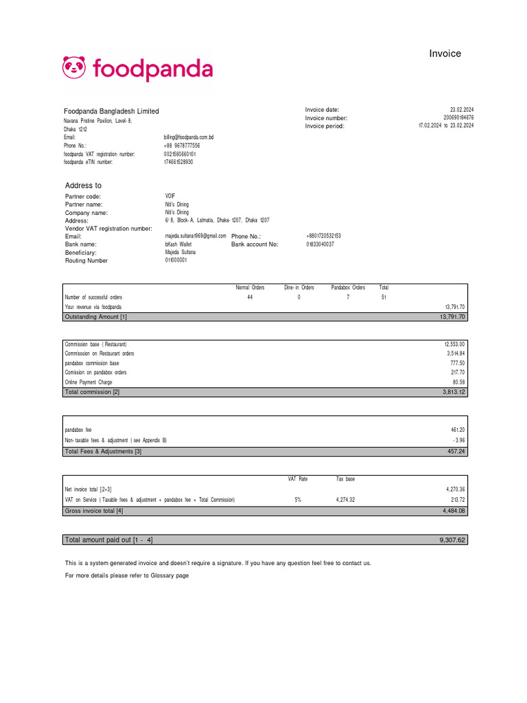 Invoice address to download free pdf value added tax fee