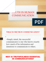 TRUTH IN HUMAN COMMUNICATION