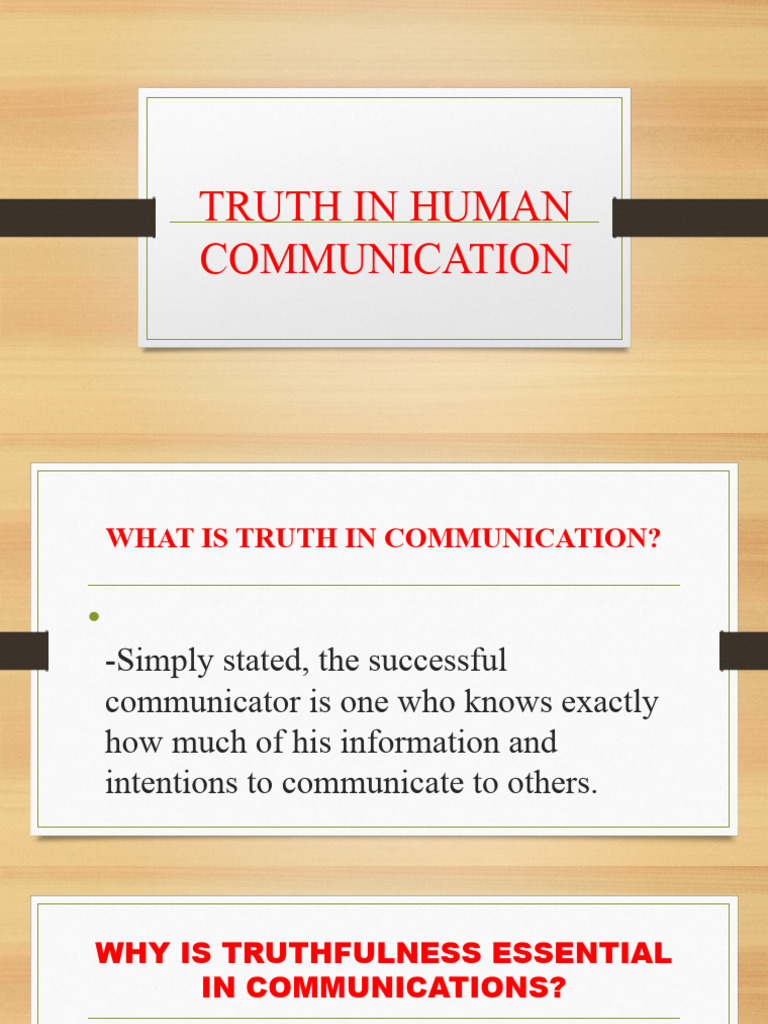Truth in Human Communication Essentials | PDF | Thought | Feeling
