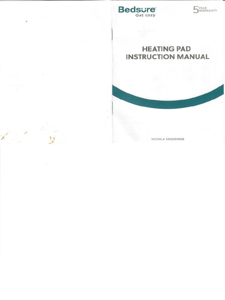 Bedsure HeatingPad Instruction PDF