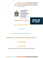 Informe de La Ley de Contratacion Del Estado Nicaraguense