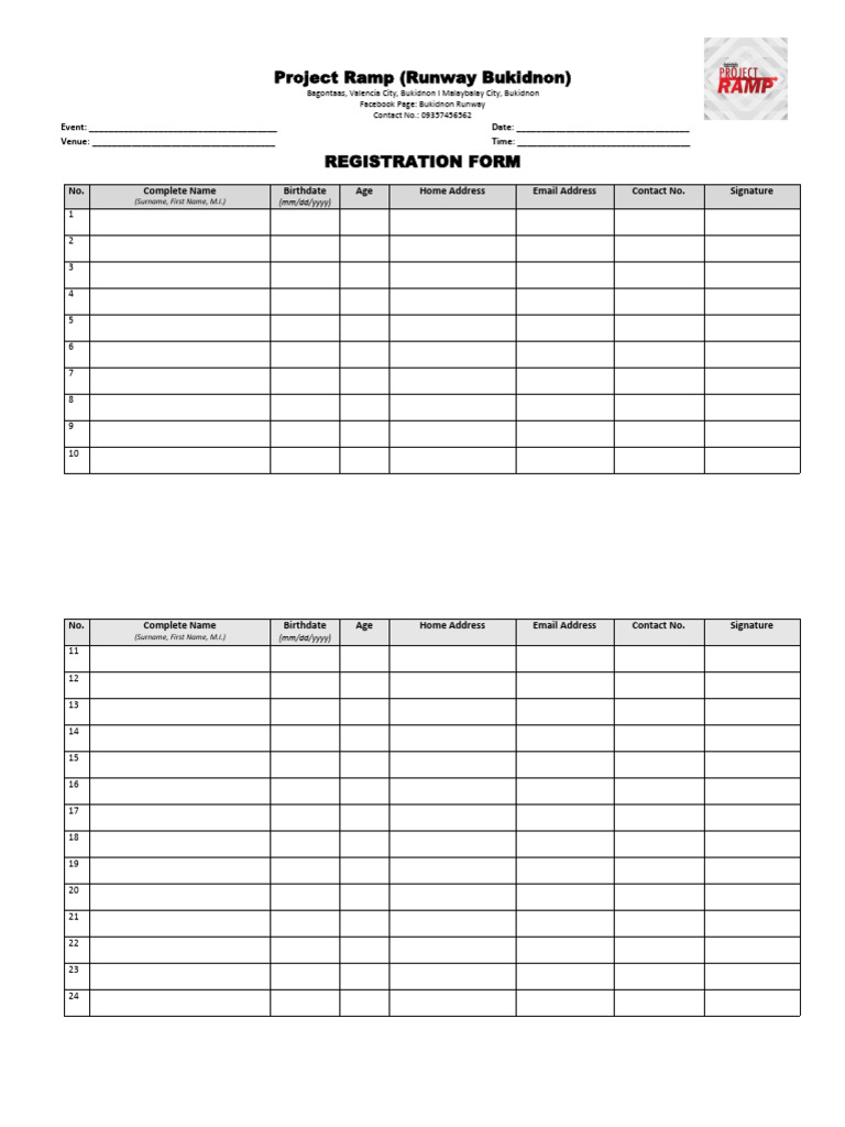 Project Runway Registration For | PDF