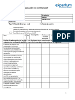 Checklist HACCP VALIDACION