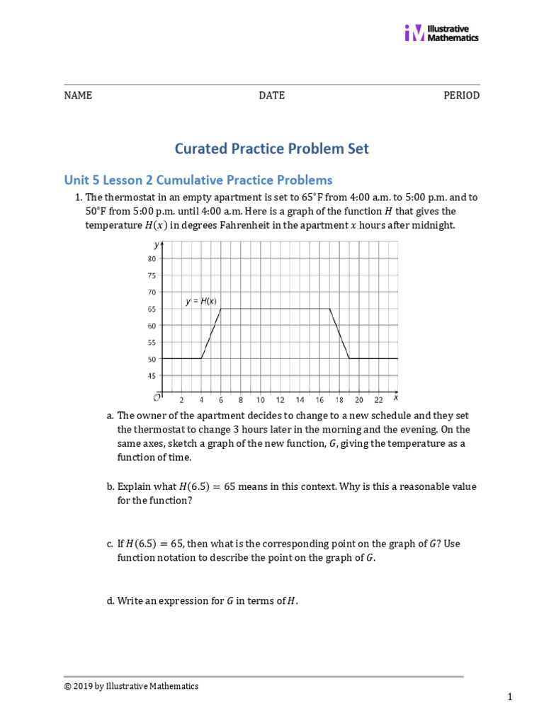 Algebra2 5 2 Lesson Curated Practice Problem Set | PDF | Function ...