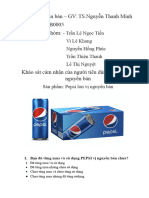 Form Khảo sát cảm nhận của người tiêu dùng về Pepsi vị nguyên bản