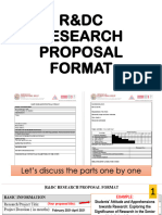 RDC RESEARCH PROPOSAL FORMAT - A Discussion