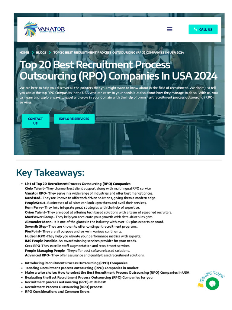 Top 20 RPO Companies in USA 2024 | PDF | Recruitment | Outsourcing
