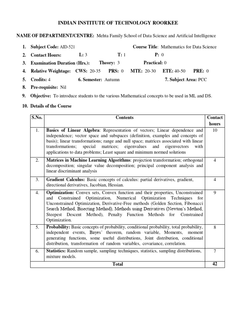 Data Science Course Overview at IIT Roorkee | PDF | Support Vector ...
