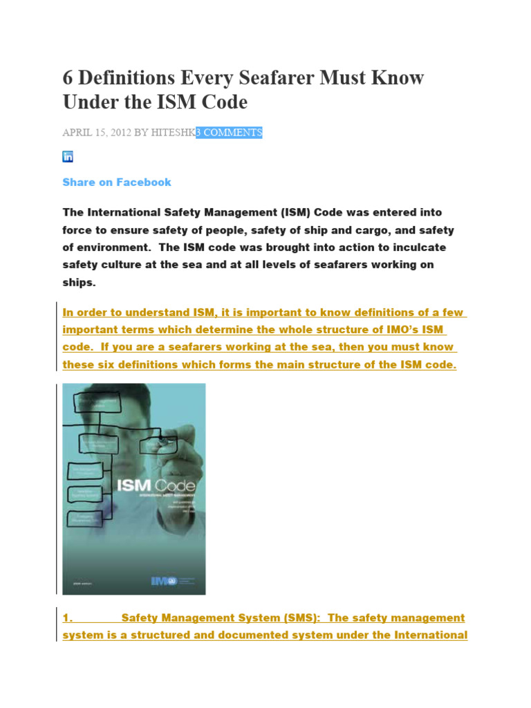 Key ISM Code Terms for Seafarers | PDF