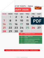 Postal Calendar 2024 - Mangaluru Do