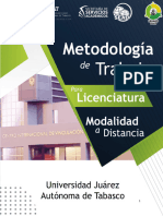 Metodología de trabajo para licenciatura