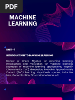 Unit - 1 MACHINE LEARNING BASICS, LINEAR ALGEBRA