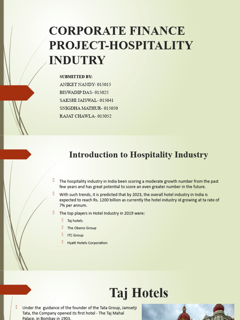 Corporate Finance in Hospitality Sector | PDF | Leverage (Finance ...
