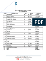 BILL OF QUANTITY FOR KITCHEN (GLOSSY FINISH)