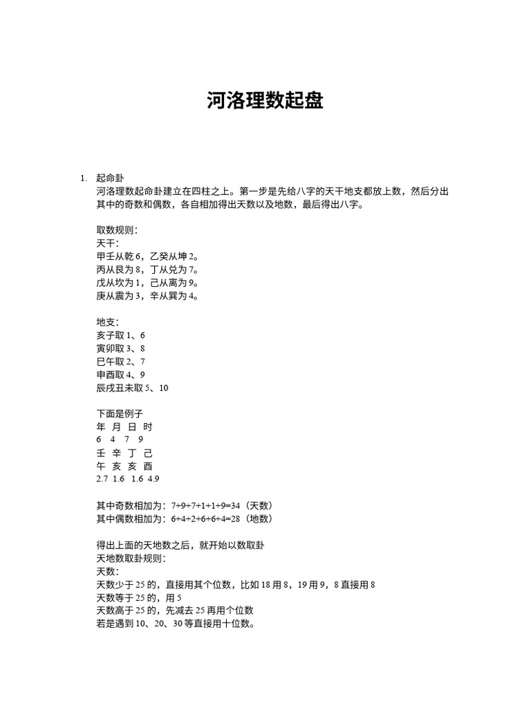 周易命理 河洛理数 河洛理数起盘| PDF