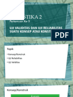 Uji Validitas Dan Uji Reliabilitas Suatu Konstruk Atau Konsep