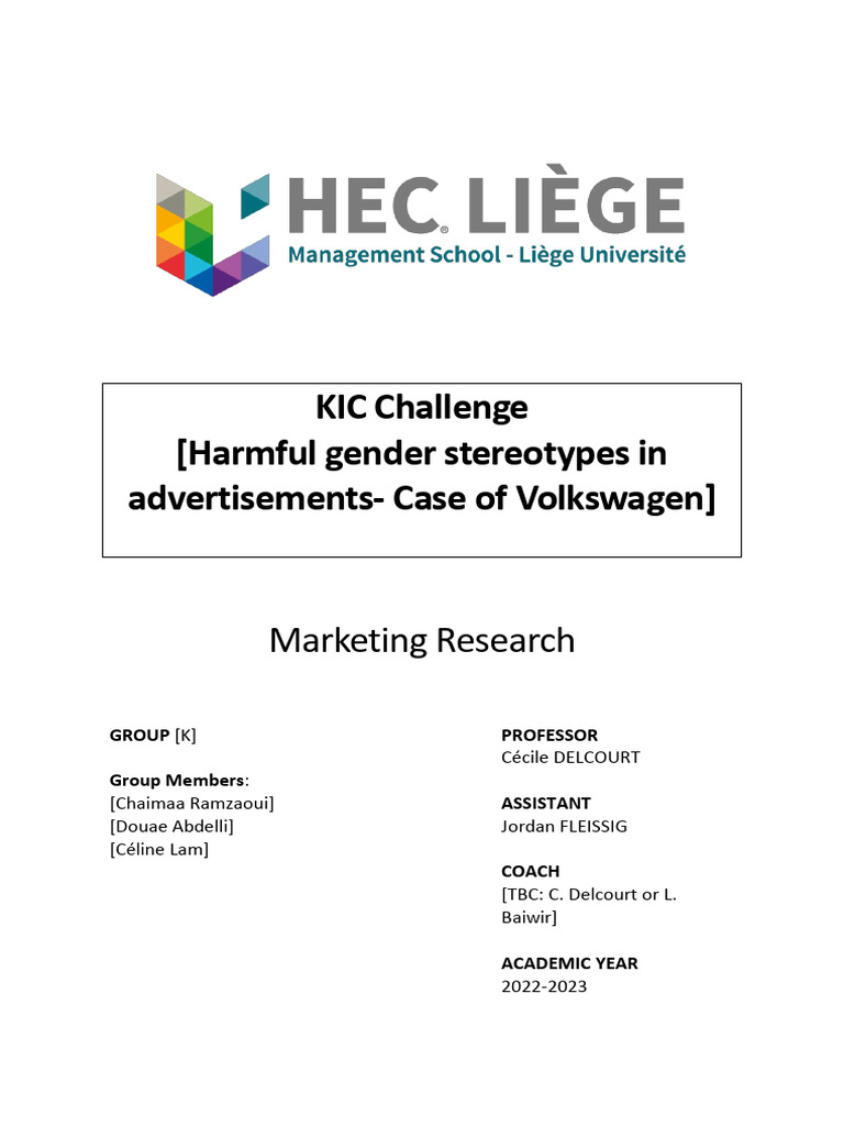 Volkswagen's Gender Stereotypes in Ads | PDF | Attitude (Psychology ...