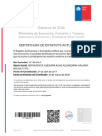 Certificado de Estatuto actualizado