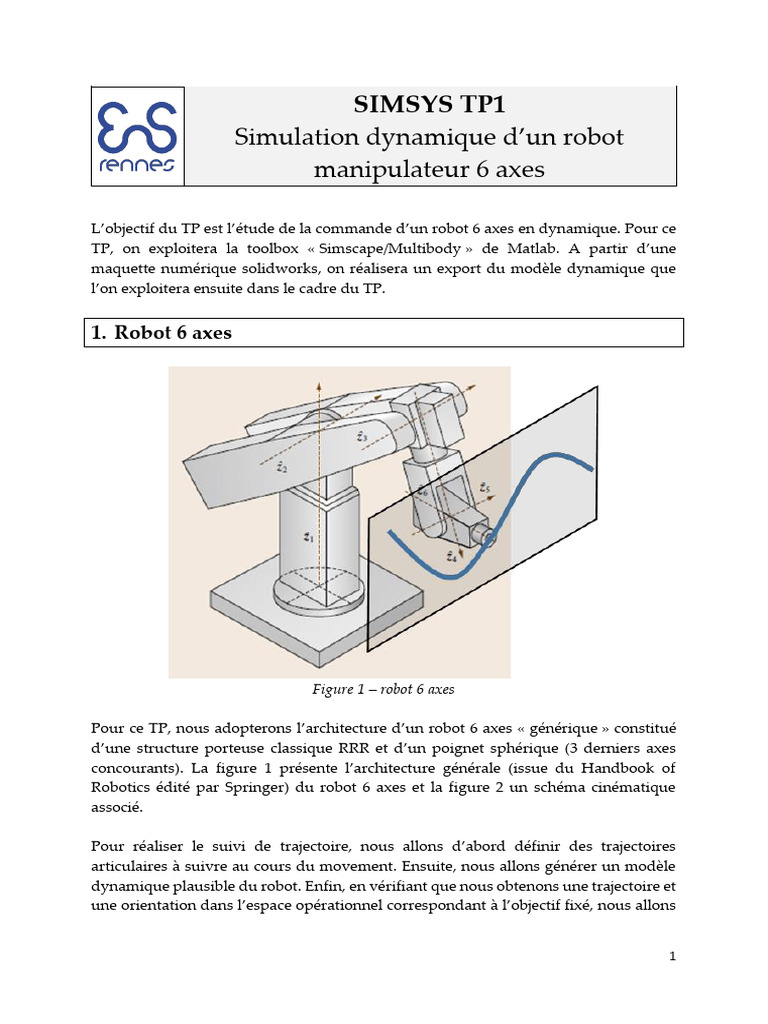 Schéma cinématique robot 6 axes | PDF | Rotation | Mécanique