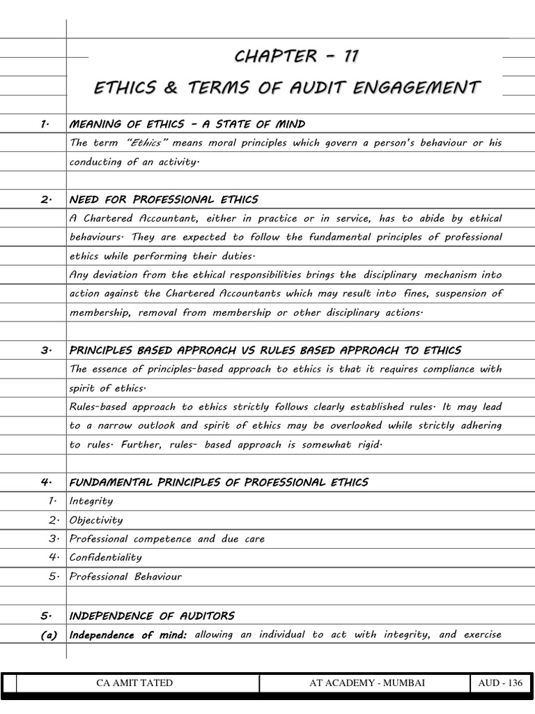Ethics in Audit Engagements Explained | PDF | Audit | Auditor's Report